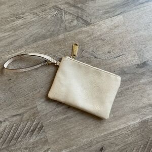 Steve Madden Wristlet Ivory Gold Hardware